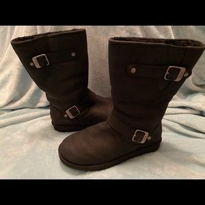 Leather Ugg Sutter Moto Buckle Boots